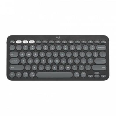 Teclado Sem Fio Logitech, Bluetooth e USB, Pebble Keys 2 K380s, Easy-Switch e Pilha Inclusa, Grafite - 920-011789
