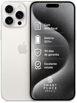 USADO Apple iPhone 15 Pro Max 256GB Branco Excelente Bateria 85
