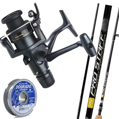 Vara De Pesca Molinete Staff 1,80mt Molinete Shimano Ix 4000 Cor:Preto