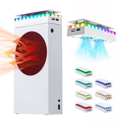 Ventoinha de Resfriamento Mcbazel para Xbox Series S RGB com 3 Velocidades e 2 Portas USB