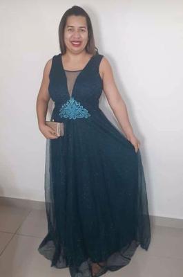 Vestido de Festa Casamento Aniversário Convidada Longo Elegance Verde, vesti do 36 ao 42