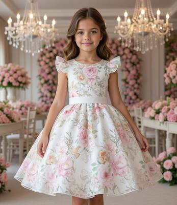 Vestido de Festa Menina Infantil e Juvenil Mini Miss Luma Off