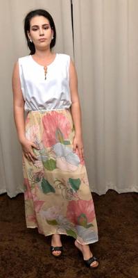VESTIDO LONGO DE FESTA CASAMENTO MADRINHA Veste 42/44 - Outlet Vida Fashion