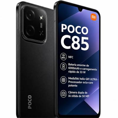 Xiaomi POCO C85 NFC 120Hz 256GB 8GB Câmera 50MP Tela 6.88 120Hz NFC Custo benefício Celular melhor que Poco C75 Garantia de 1ano