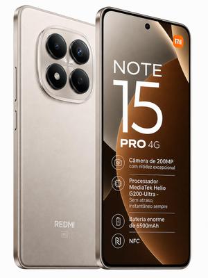 Xiaomi Redmi Note 15 Pro 4G 256GB 8GB Tela AMOLED 6.77 120Hz Câmera 200MP Bateria 6500mAh NFC HyperOS Dual Lançamento SIM