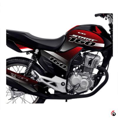 Kit Adesivo Carenagem Moto Honda Cg Titan 160 2022 Vermelho