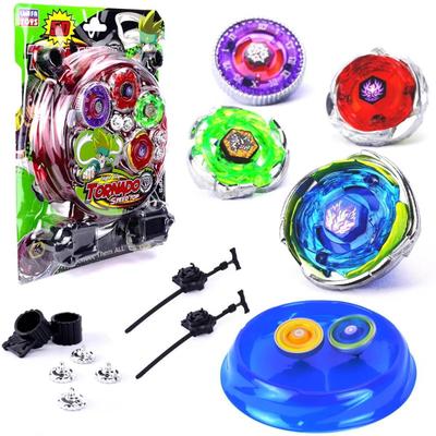 Kit 2 Pião Beyblade Metal Tornado Com Arena 2 Lançador