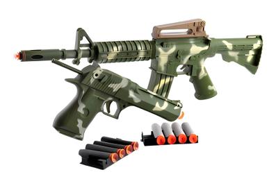 Arminha De Brinquedo Fuzil M-16 Bolinhas De Gel e Lança Dardo