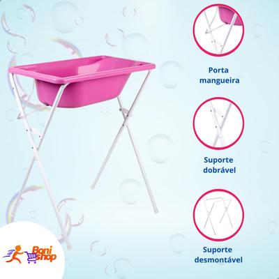 Banheira Com Suporte Bebê Infantil Baby Criança Branca Resistente 34L  Barato - Styll Baby - Banheira de Bebê - Magazine Luiza