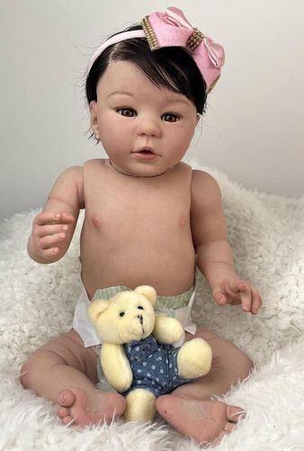 Bebe Reborn Princesa Banho Silicone Realista Fio A Fio