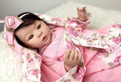 Bebê reborn boneca princesa corpo silicone pode banhar