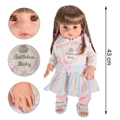 Boneca Bebê Reborn Princesa Larinha Loira Roupa Creme 53cm