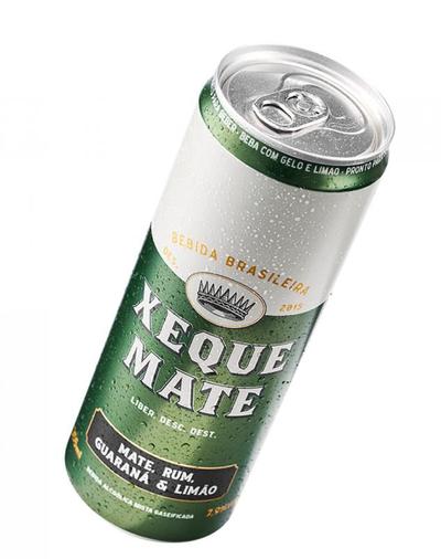 Bebida Mista Xeque Mate Sabor Mate, Rum, Guaraná e Limão Lata