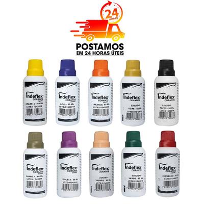 Corante Liquido Tinta Xadrez Amarelo Azul Branco Laranja Marrom Violeta  Preto Verde Bisnaga 50ml - MAZA - Corante para Tinta - Magazine Luiza