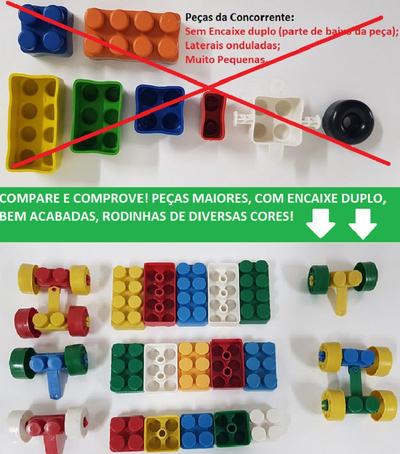 Blocos De Montar Infantil Brinquedo Educativo Kit 156 Peças Estilo