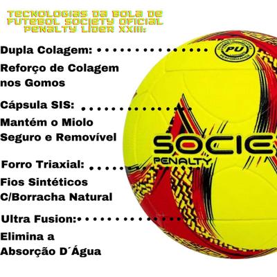 Bola de Futebol Penalty Society Líder - Amarelo