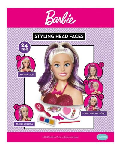 Busto Barbie para Pentear e Maquiar - Pupee - superlegalbrinquedos