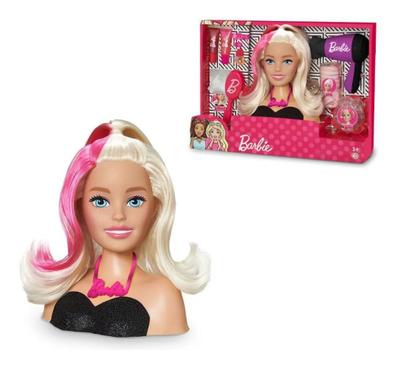 Boneca Barbie Maquiar E Pentear Busto 3 Acessorios - Pupee