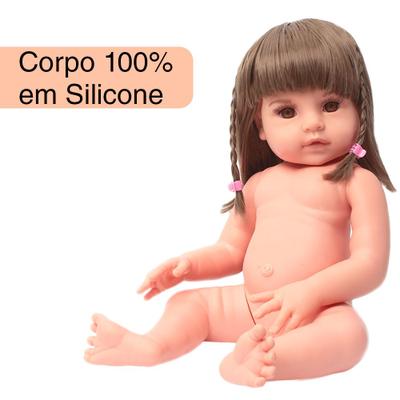 Bebe Reborn Girafinha Menina 100% Silicone 48cm - Cegonha Reborn