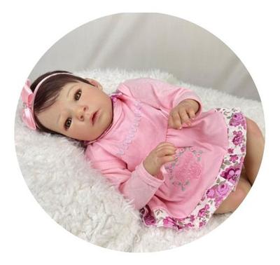 Boneca Reborn Anny Doll Baby Menina Macacão Cotiplás 2442