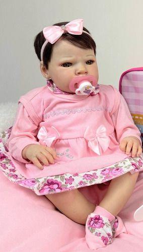 Boneca Anny Doll Baby Reborn Macacão Babador - 2442 - Cotiplás - Real  Brinquedos