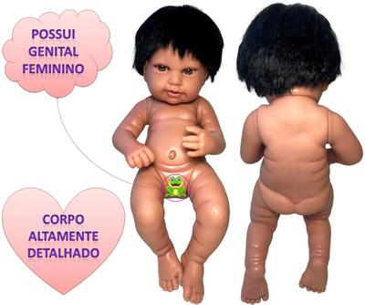 Boneca Baby Ninos Tipo Bebe Reborn Recem Nascida Baby Ninos Bonequinha Bebe  + Certidão Cotiplás Brinquedos