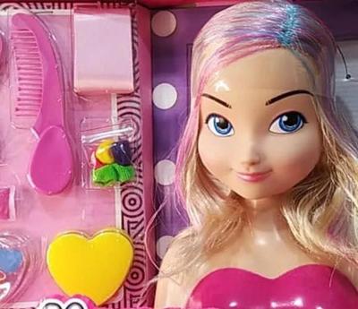 Boneca Busto Brinquedo Menina Maquiagem Penteados Nancy Hair