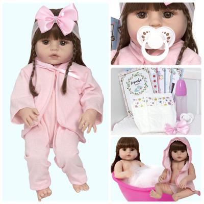 Boneca Bebe Realista Tipo Reborn Barata + Enxoval Bebê - Chic