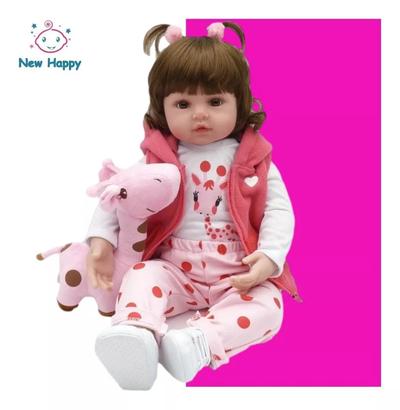 Boneca Reborn Realista 100% Silicone Pode Dar Banho Newhappy