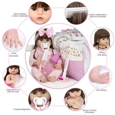 Bebê Reborn Realista De Silicone 20 Itens