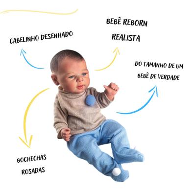 Boneca Bebê Reborn Menino 100% Silicone Pode Dar Banho - Milk Brinquedos - Boneca  Reborn - Magazine Luiza