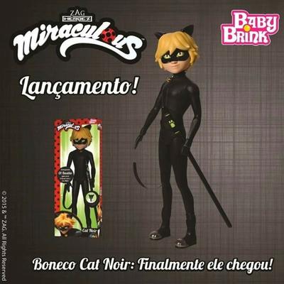 Boneco Miraculous - As Aventuras de Ladybug - Cat Noir - 55 cm - Baby Brink