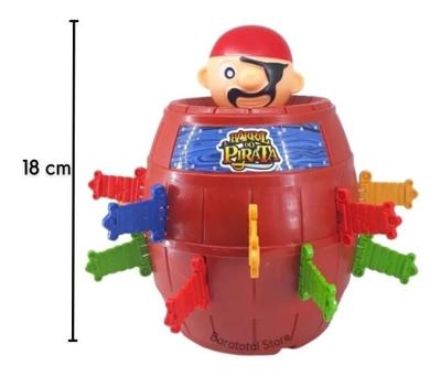 Jogo de Mesa Pula Pirata Barril Grande Brinquedo Infantil Criança