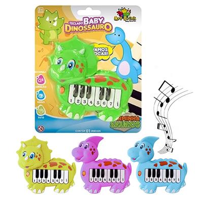 Teclado Pianinho Infantil Musical De Dinossauro Amarelo