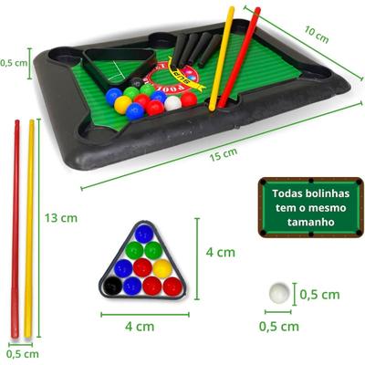 Mini Mesa Jogo de Sinuca - Bilhar Infantil com Tacos - Braskit, Magalu  Empresas