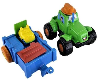 Trator Brinquedo Infantil Educativo Didático Com Carreta Grande