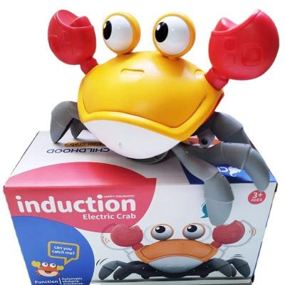 Brinquedo Caranguejo Fujão Toca Musica Sensor Indução Robô