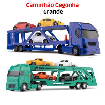 Caminhão Brinquedo Infantil Cegonha Miniatura + 4 Carrinhos - Bs Toys