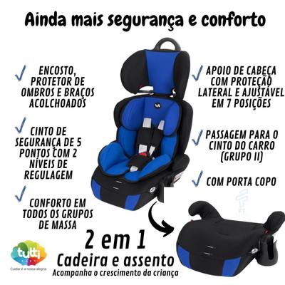 Cadeira Infantil Cadeirinha Bebê p/ Carro Versati Preta Tutti Baby