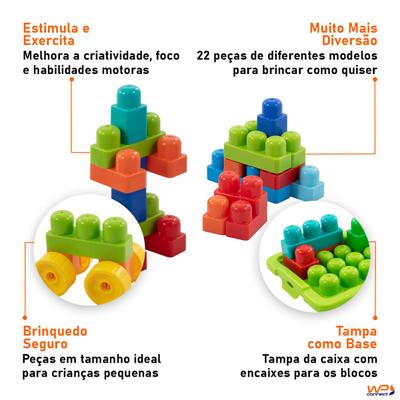 Caixa de Brinquedo com Blocos de Montar 28 Peças - Wp Connect