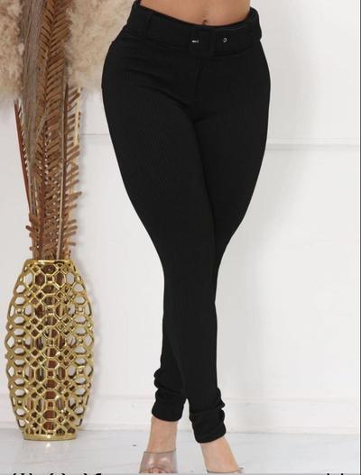 Calça Legging Canelada Com Cinto Tecido 3D Plus Size Preta Feminina Moda  Blogueira, Magalu Empresas