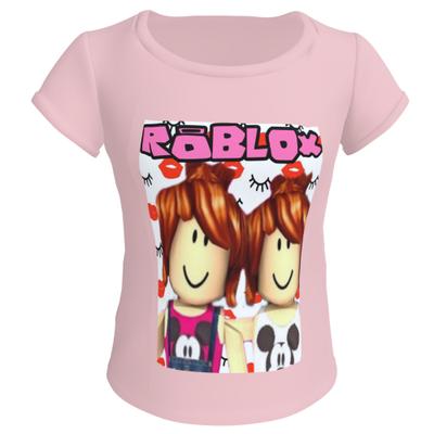 Camiseta blusa rosa infantil menina roblox minegirl