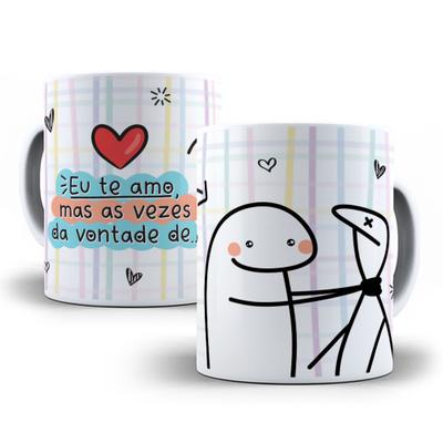 Caneca Flork Meme Divertidas Namorados 1 Ano Casal Amor