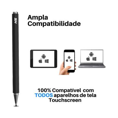 Caneta Universal para Celular iPhone Tablet iPad Notebook 2 em 1 Stylus  Touch Ponta Fina Alta Precisão p Samsung Galaxy Tab Apple Lenovo Dell  Premium - HS - Caneta Touch para Kindle
