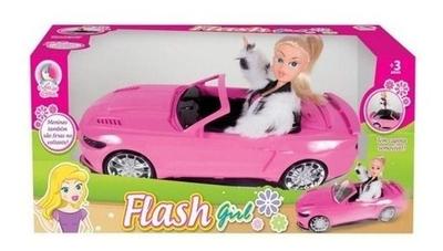 Carrinho Barbie de Controle Remoto Conversível Rosa Viajante Fashion Driver