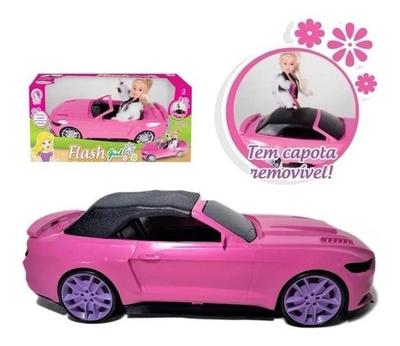 Carrinho Barbie de Controle Remoto Conversível Rosa Viajante Fashion Driver