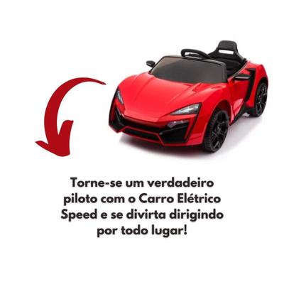 Mini Carro Elétrico Infantil Speed 12V Vermelho Multikids BR1361