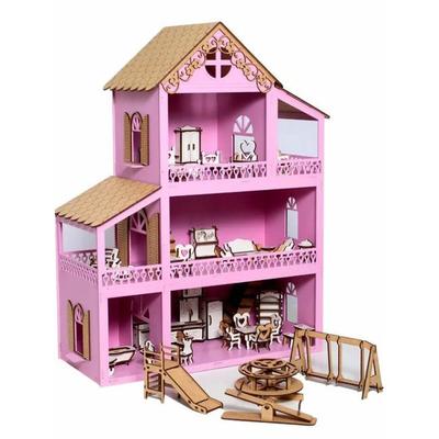 Casa Casinha Grande Da Polly Barbie + 28 Mini Móveis_b em Promoção