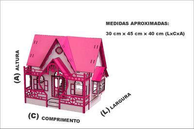 Casa Casinha Para Barbie/polly/lol Grande Mdf Bonecas 30cm em