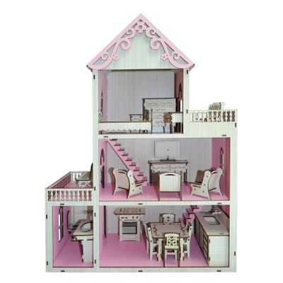 CASA DE MADEIRA PARA BARBIE pintada